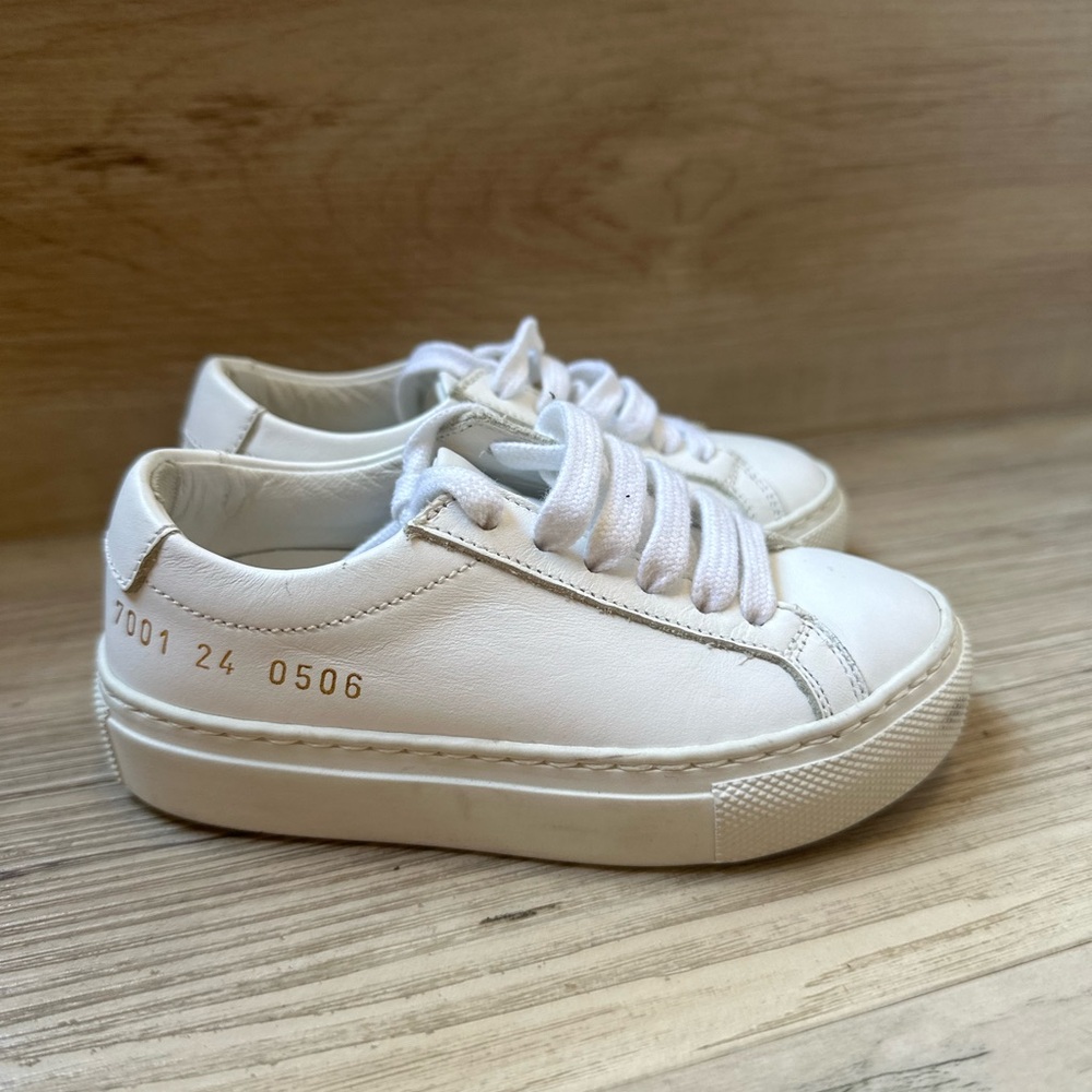 Common Projects Kids Achilles Designer Shoes - White Size EU 24/US 7